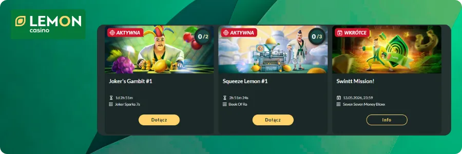 Lemon Casino gry objęte promocjami
